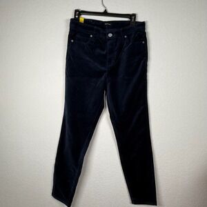 Brand Well Worn High Rise Luxe Velvet Tapered Pants Womens Blue Size 6/28 New